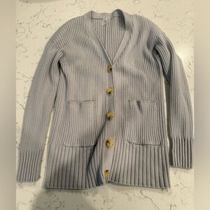 Calia Gray Ribbed Cardigan